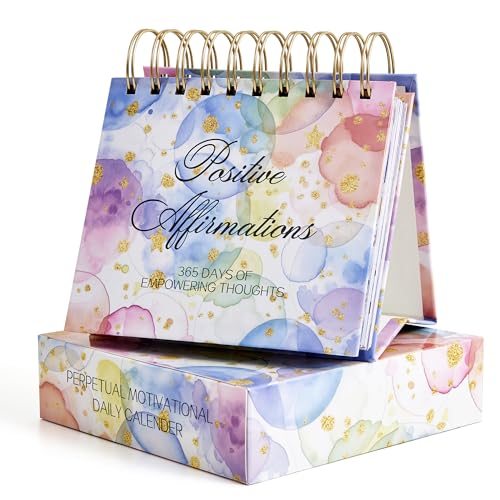 Bright Every Day Daily Flip Calendar with Inspirational Quotes - Motivational Perpetual Calendar Desk Office Home Decor for Women, Gifts Desk Accessor