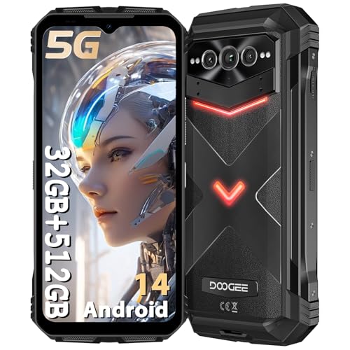 DOOGEE VMAX Pro 5G Movil Irrompible, 32GB+512GB/ 2TB TF 22000mAh 33W Teléfono Movil Todoterreno, Cámara 108MP+Visión Nocturna, 6.58" FHD+ 120Hz, WiFi6/NFC/OTG/Huella/GPS Móvil Resistente Android 2025
