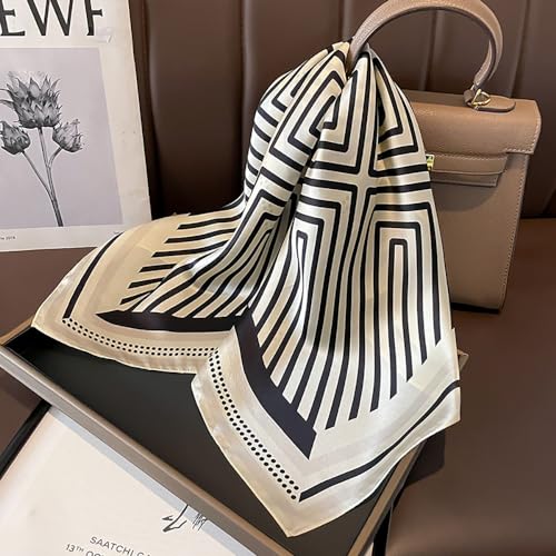 JERLA 100% Pure Mulberry Silk Square Scarf for Hair-27''x27'' Women Men Natural Silk Neckerchief Headscarf3