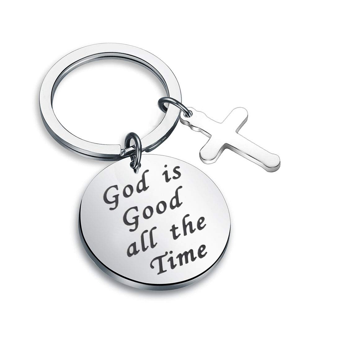 Zuo BaoChristian Religious Gift Bible Verse Scripture God is Good All The Time Keychain Motivational Christian Quote