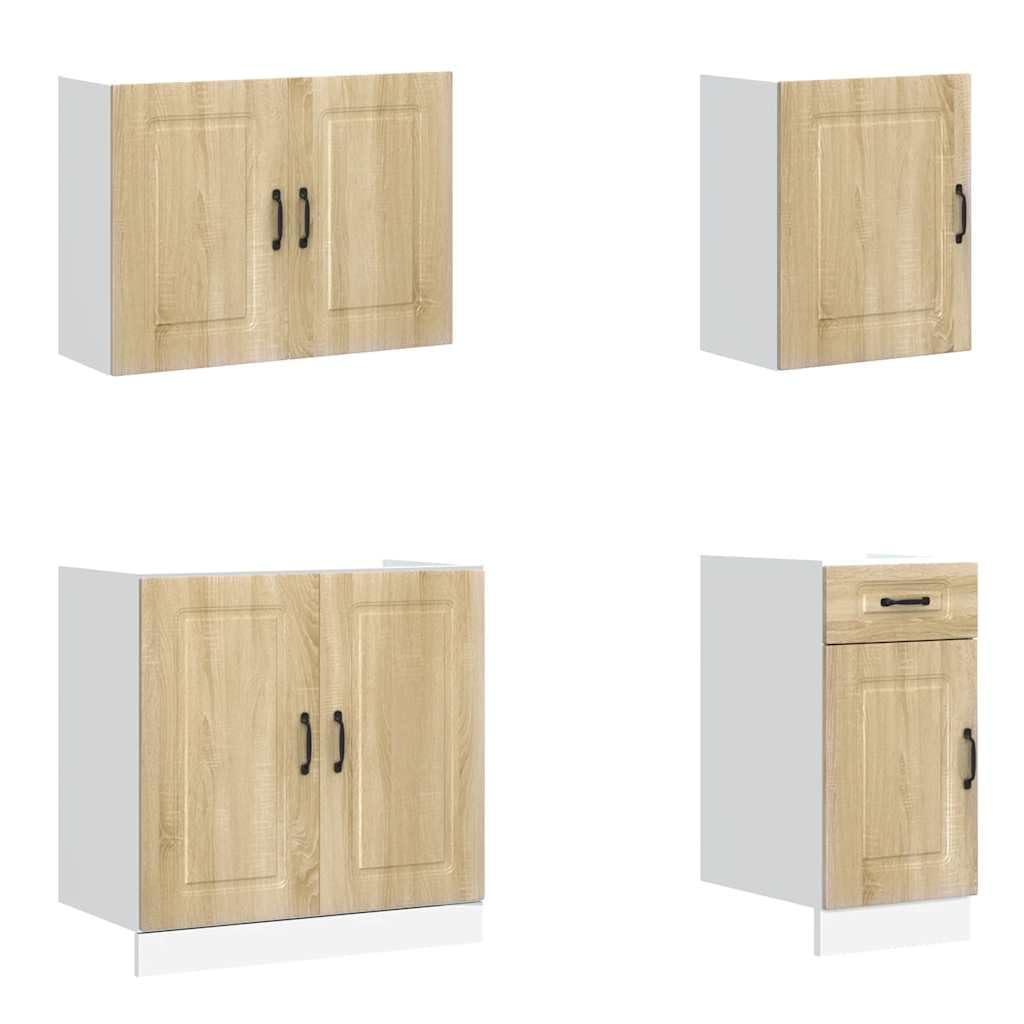 Armadi da cucina Armadi per sala da pranzoSet Mobili da Cucina 7 pz Kalmar Rovere Sonoma in TruciolatoAdatto per cucina sala da pranzo balcone