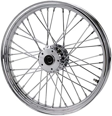 Chrome Front 40 Spoke Wheel 19" X 2.15" (fits Harley FX, Sportster 1984-1999) Billet Hub
