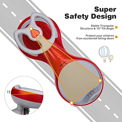 Image of HONEY JOY Wiggle Car, 2 in 1 Swing Car for Kids, LED PU Flashing Wheels, No Batteries, Gears or Pedals, Uses Twist, Turn, Ride On Toy for Toddlers Boys Girls 3 Years and Up (Red)