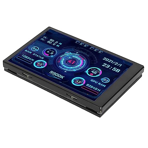 Image of ZASCHMOY Computer Temperature Monitor, Small Screen, Display for aida64 PC, CPU Data Monitor, Easy to Use for Computer Enthusiasts, 3.5 USB (Black)