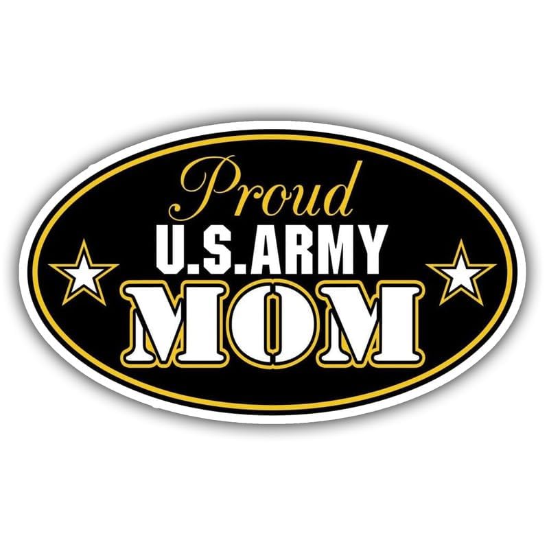 Image of WSQ Proud US Army Mom U.S. Armed Forces Euro Vinyl Premium Quality Multi Color for Car Bumper Truck Van SUV Window Wall Boat Cup Tumblers Laptop or Any Smooth Surface Size 5 Inches