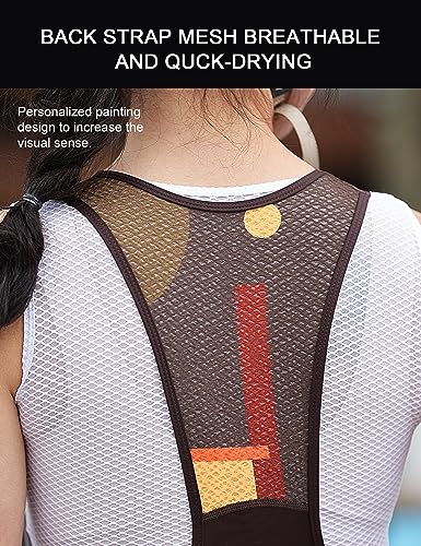 INBIKE Short feminino de ciclismo com esponja 3D de alta densidade acolchoado longo respirável, Café