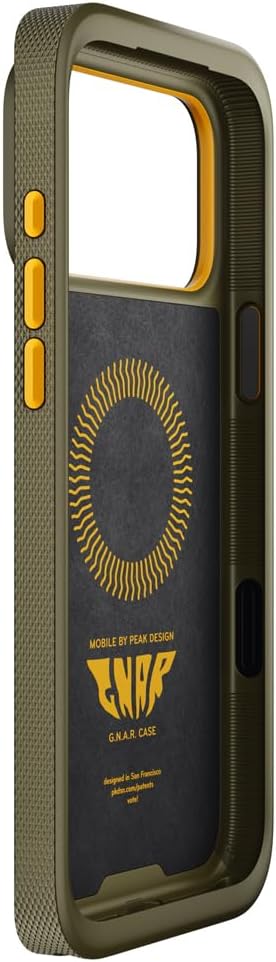 Peak Design Mobile Gnar Phone Case for iPhone 17 Pro Max, Kelp | 4.5 M Drop Protection | Slim Profile | SlimLink Connects to Mobile Mounts and Charging Accessories
