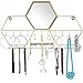 Wall-Mounted Jewelry Storage Organizer: Metal Holder Hanging Mirror Display Hooks for Hanging Rings Earings Necklace Holder Home Decor