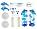 2 Sets Balloon Column Stand Base and Pole Kit - Blue Ocean Dolphins Theme - 5 Feet Height Balloon Towers for Birthday Wedding Party Decoration