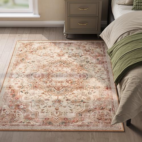 SONGMICS Home Tapis pour Chambre 120 x 170 cm, Tapis Antidérapant, Style Vintage Traditionnel, Décoration pour Salon, Cuisine, Entrée, Salle à Manger,...