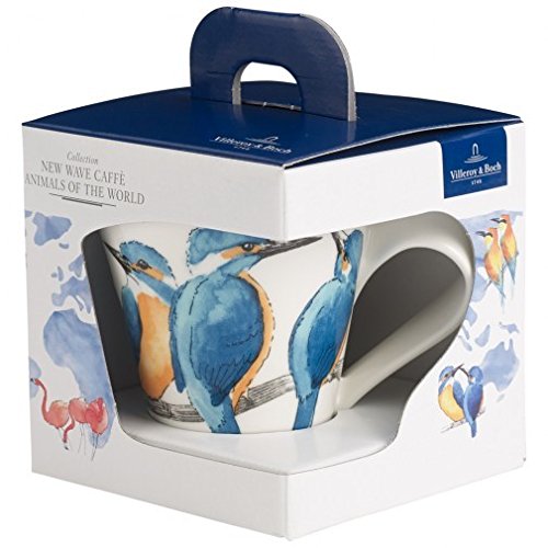 Villeroy & Boch NewWave Caffè Taza de café "Colibrí", 300 ml, Altura: 11 cm, Porcelana Premium, Azul/Colorido - Imagen 4