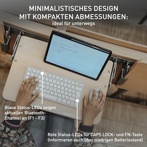 CHERRY KW 7100 MINI BT, Kompakte Bluetooth-Tastatur, DE QWERTZ, Milk White – Ansicht 4