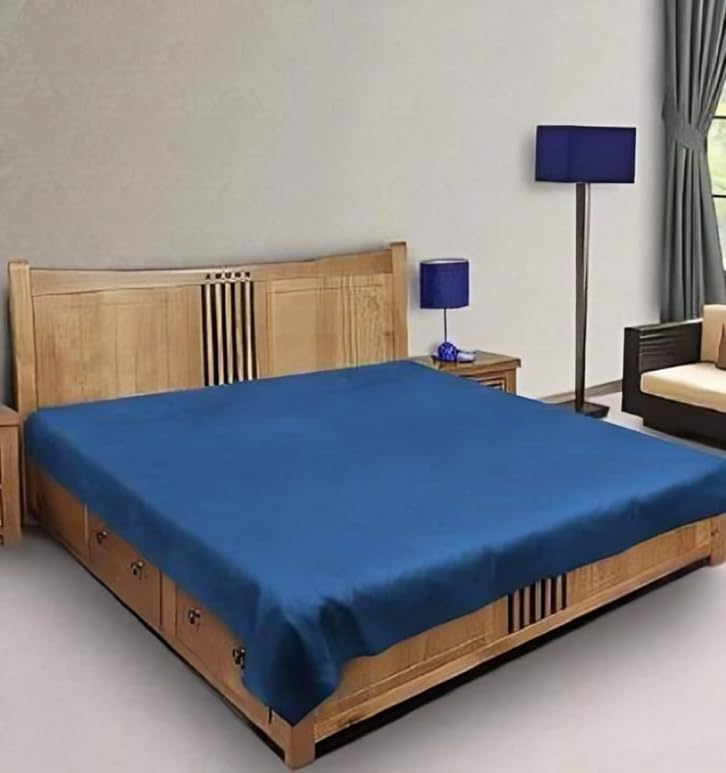 PVC Waterproof Baby Bedsheet| Double & Baby Bed Plastic Mattress Protector| Anti-Piling & Dustproof Sheet for Babies and Adult (Size 80x80 Inch, Blue, Pack of 1)