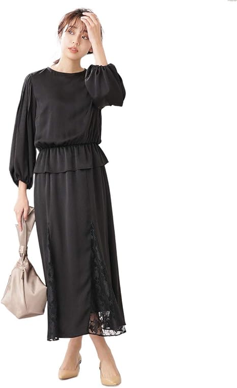 Amazon Co Jp ナノ ユニバース Nano Universe レースコンビサテンワンピース ファッション