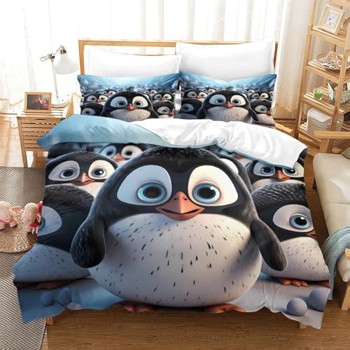 Housse de Couette Chat Orange 220x240 cm en Microfibre pour Lit Double King - 3