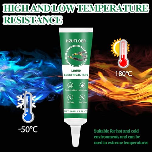 Hzutloer Flüssiges Isolierband,2 Stück 60 ML Flüssiggummi Schwarz,Liquid Electrical Tape,Isolierung Elektrisches Dichtmittel,Flüssiges Isolierbanad,Wasserdichtes Schnell Trocknendes,High Temperature