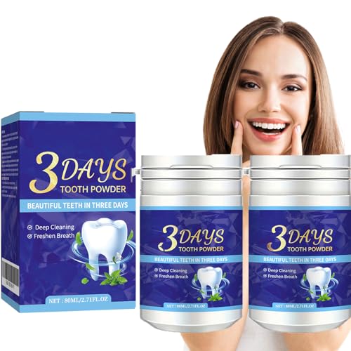 2PCSPolvo Blanqueador Dental,Polvo Blanqueador de Dientes,Polvo Obsessive Blanqueador,Suave para Dientes Sensibles,Elimina Profunda de Manchas,Suave para Dientes Sensibles,Inmediatamente una Sonrisa