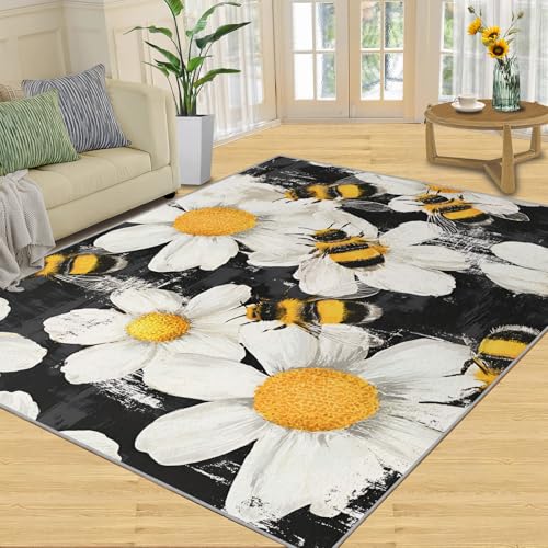 Tapete Floral 2x6 pies, rectangular, antideslizante y lavable