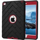 iPad Mini 4 Case, iPad A1538/A1550 Case, Hocase Rugged Shockproof Anti-Slip Hybrid Hard Shell+Silicone Rubber Bumper Protective Case for Apple iPad Mini 4th Generation 2015 - Black/Red