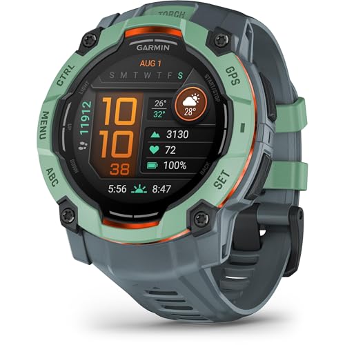 Garmin Instinct 3 50mm AMOLED – GPS-Multisport-Smartwatch, 1,3 AMOLED-Display, bis zu 24 Tage Akkulaufzeit, 80+ Sport-Apps, Health Coach, Multi-Satellitenempfang, LED-Taschenlampe, Notifications