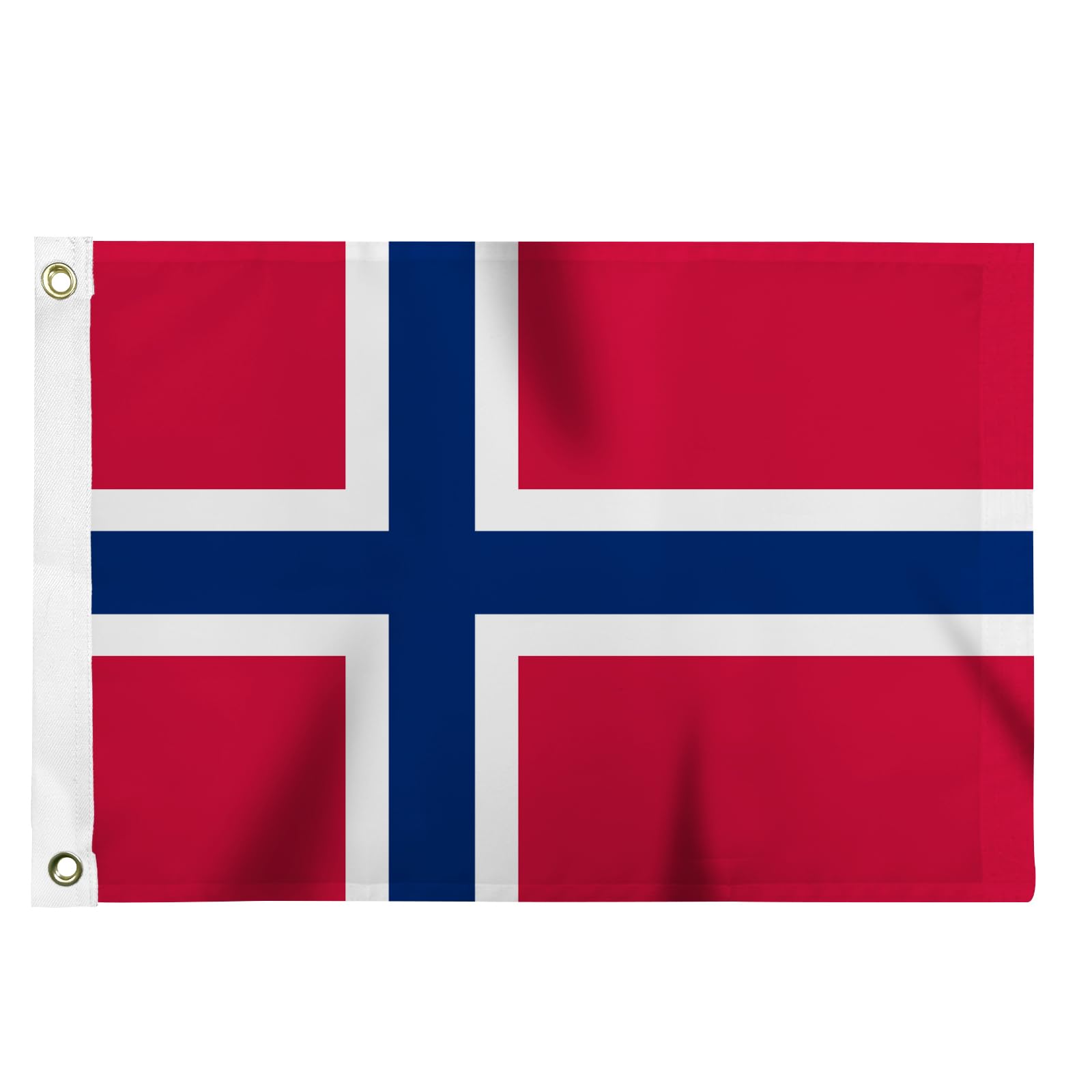 Flagolden Embroidered Norway Flag 12x18 inches for Boat, Vivid Color Small Norwegian Flags with 2 Brass Grommets Nautical Outdoor — image 1