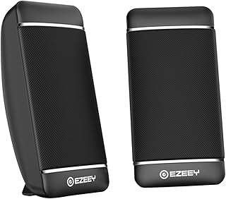 UKCOCO 1 Pair Audio Speakers for PC Wired Speakers Computer Speaker Computer Subwoofer Speaker for Home Use Wooden Music Player Plastic Black Speaker for Desktop Computer Household Player