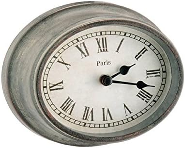 Barreveld Parisian Metal & Glass Metro Oval Wall Clock - Grey