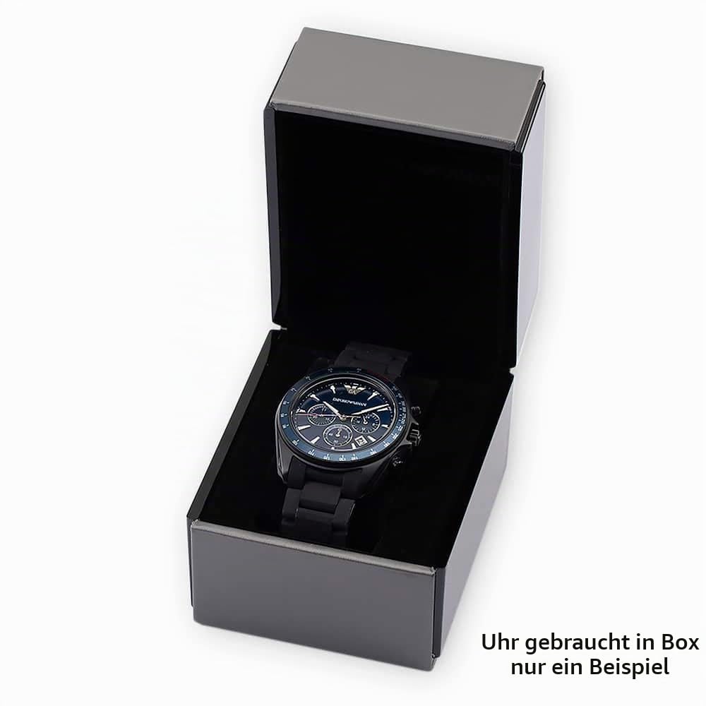 Emporio Armani Watch for Men, Quarzwerk mit 2 Hilfszifferblättern und 43mm Gehäusegröße mit Lederarmband