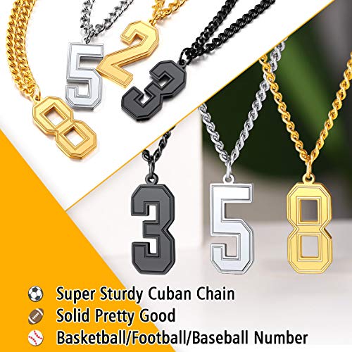Collier homme numéro de maillot noir en acier 316L ChainsPro