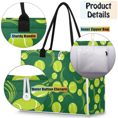 Green Baseball Sports Tote Bag for Women Large Beach Bag Reusable Tote Bags for Work Travel Beach Shopping4