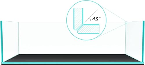 FZONE 9 galones Acuario para peces sin borde de bajo contenido de hierro Nova Clear Ultra-Blanco con bordes biselados de 45 de vidrio translúcido