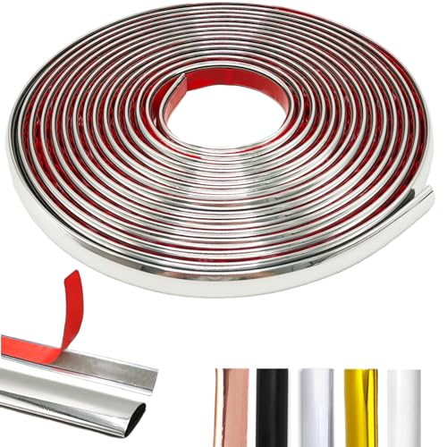 Silver Peel and Stick Trim for Backsplash Tile Edge, Faoaatin 10Ft Premium Flexible Trim Caulk Strip...