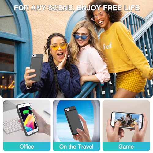 Funda con batería para iPhone 7 6 SE recargable carcasa negra BOPPS 7
