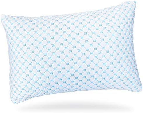 Nestl Bedding Coolest Pillow Heat and Moisture Reducing Ice Silk and Gel Infused Memory Foam Pillow. Adjustable, Washable, Breathable - Standard 46 cm x 66 cm - 1 Pack