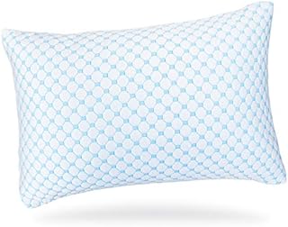 Nestl Bedding Coolest Pillow Heat and Moisture Reducing Ice Silk and Gel Infused Memory Foam Pillow. Adjustable, Washable, Breathable - Standard 46 cm x 66 cm - 1 Pack