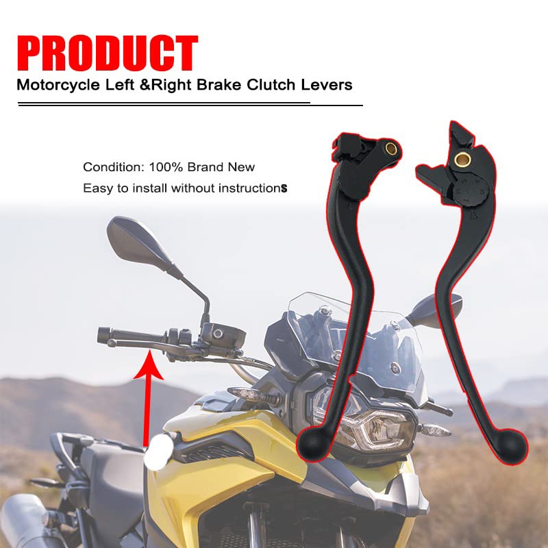 Palancas De Freno Y Embrague Negras Mate Para BMW F750GS, F850GS, F900R, S1000XR – 220mm, Ajuste Largo, JUNJUMOTO