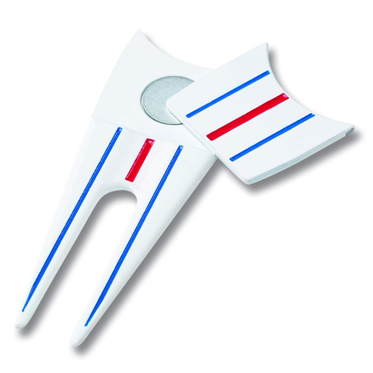 Callaway Herren Callaway Golf Triple Track Divot Tool, White/Blue/Red, Einheitsgröße EU