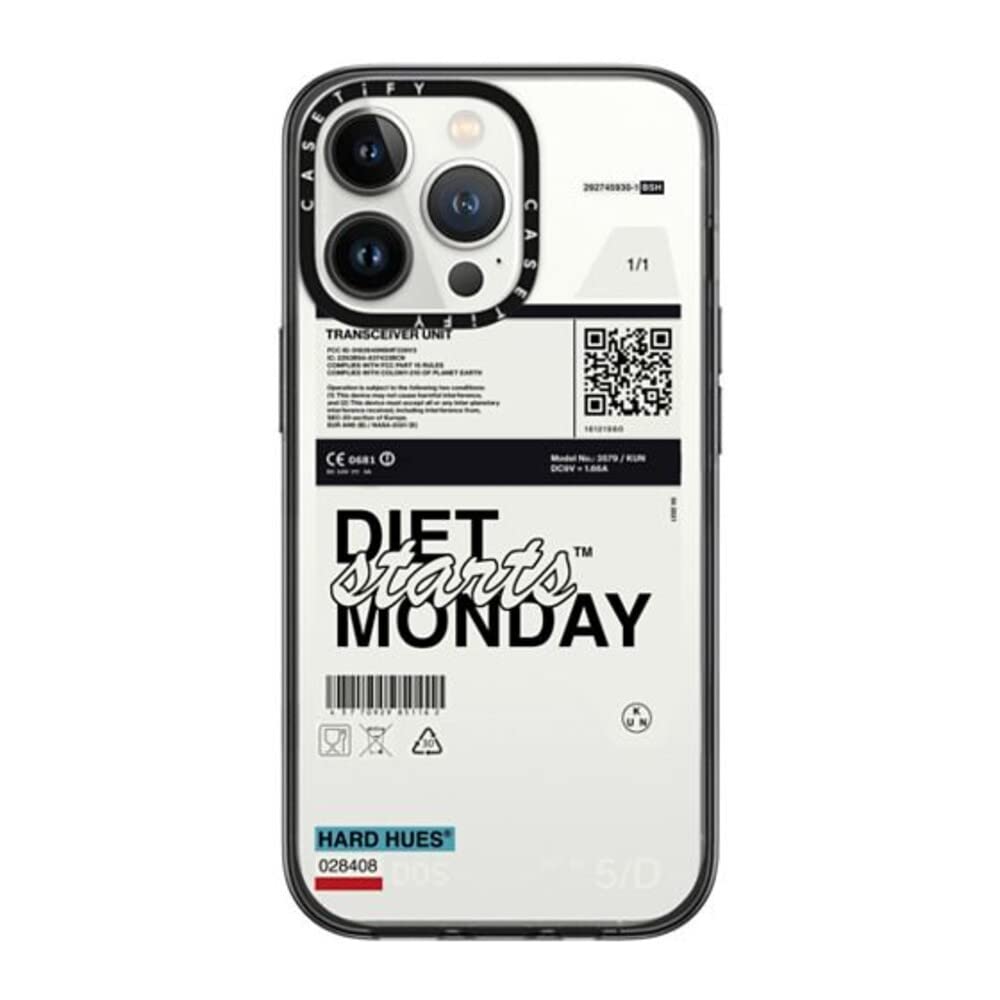CASETiFY コンパクト iPhone 13 Pro ケース [MIL規格準拠 (2x MIL-STD-810G)/1.2mからの落下テストをクリア] - Diet Starts Monday - ブラック