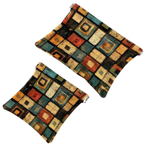 Day of The Dead - Trousse tascabile per cosmetici con cactus chitarra teschi impermeabile senza cerniera chiusura automatica mini custodia portatile da viaggio per cuffie e gioielli