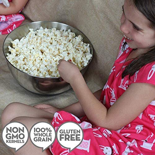 Jolly Time Simply Popped Sea Salt Vegan Dairy Free Lightly Salted Microwave Popcorn Gluten Free & Kosher Snack With Natural Whole Grain Kernels 3Count Box #TOP4