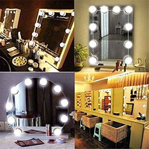 Mobestech 10 unidades LED estilo romântico faixa de iluminação para espelho de maquiagem luzes para