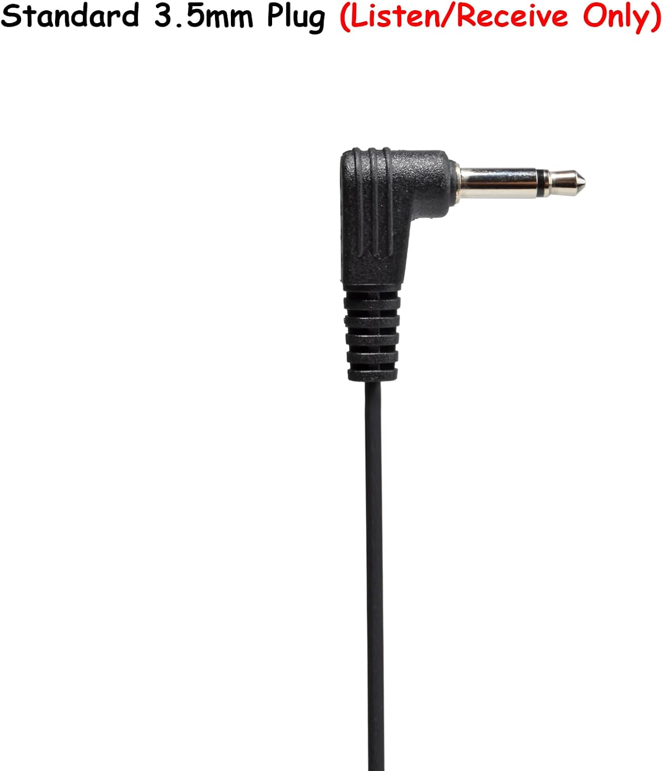 3.5mm Listen Only Headset, Surveillance Earpiece Adjustable G-Shape Earhook with Coiled Cable for Walkie Talkies Ham Transceiver, Radio Speaker Mic Jacks (Pack of 2)