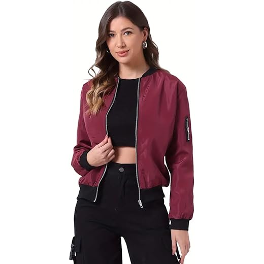 TAGAS Womens Bomber Jacket - Lightweight Casual Wear