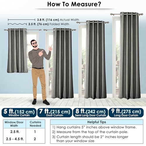 Image of Story@Home 100% True Blackout Windows Curtain 5 Feet Set of 2 | Solid Design |Room Darkening Curtain | Thermal Insulated Curtains for Living Room, Bedroom | (118 X 152 Cm, Ash Grey)