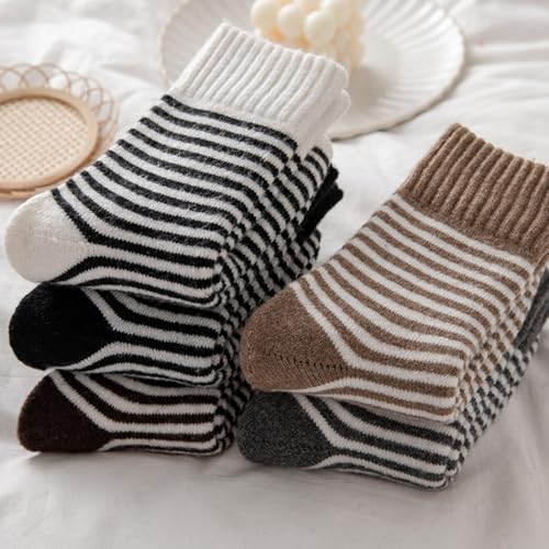 5 pares de meias confortáveis para casa, vintage, casuais, listradas, grossas, modernas, meias de ca