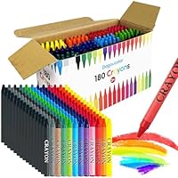 DagouColor Kids Crayons, 180 Count (12 Colors x 15Pcs) Premium Bulk Crayons for Artists Teens Boys Girls, School & Art Supplies