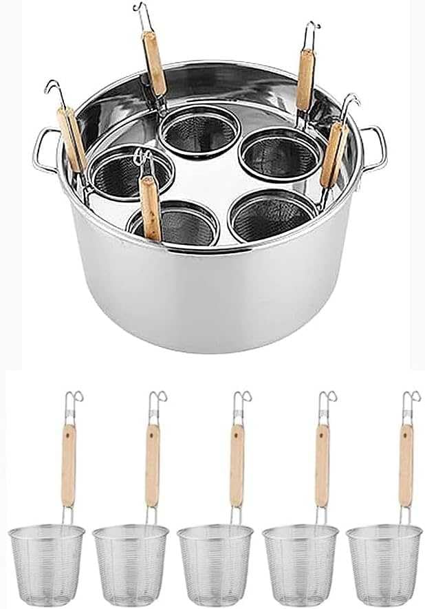 RUHEN Juego de Insertos para Olla de Pasta - Olla Comercial de Acero Inoxidable con Separador y colador