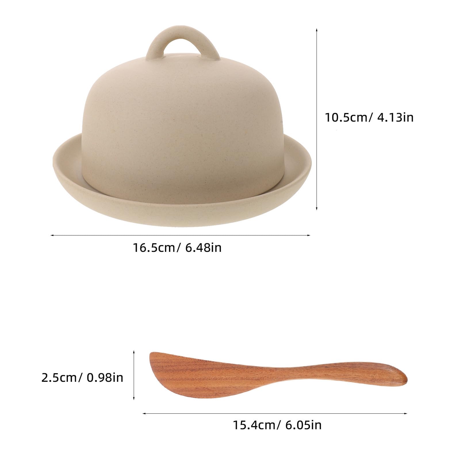 Mantequera de Mesa de Cerámica Vintage con Tapa y Cuchillo