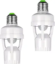 Kit 2 Sensor de Presença com Fotocélula Soquete E27 Bivolt 110V/220V Detecção 360° Iluminação Automática Andarix