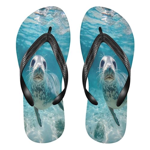 STAYTOP Cute Sea Lion Flip Flops Sandals of Men's & Women's,Sandals Beach Slippers Shower Slides